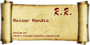 Reiser Renáta névjegykártya